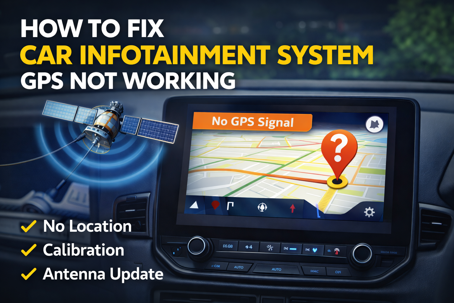 How to Fix Car Infotainment System GPS Not Working – No Location, Calibration, Antenna Update
